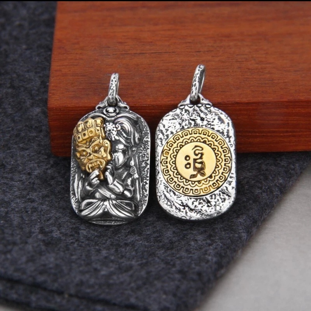 925 Sterling Silver Tibetan Goddess of Wealth Pendent